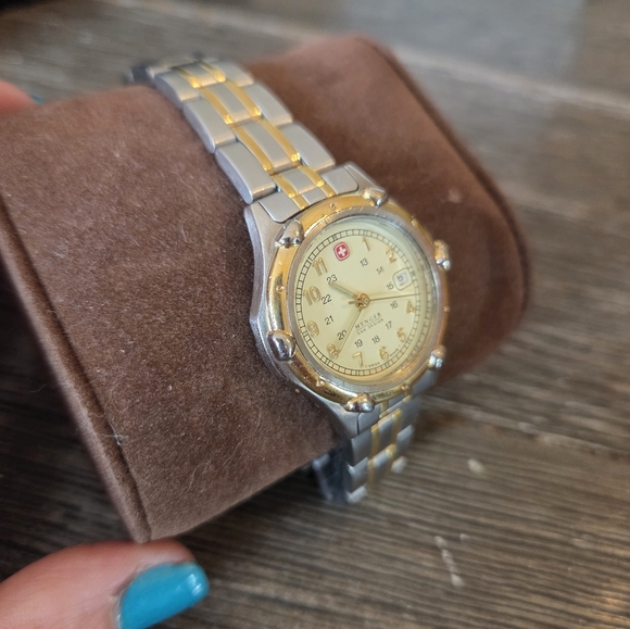 Women's Swiss Wenger Two-Tone Gold and Silver Watch - Picture 3 of 9